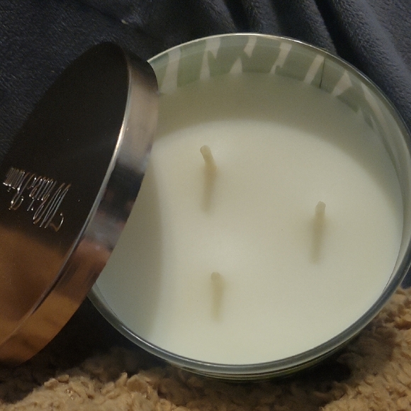 White Barn Fiji White Sands Candle with Tropical Green Design - Picture 2 of 3